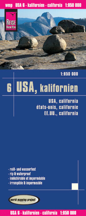 Kalifornien 1 : 850 000: GPS-tauglich durch Gradnetz, Höhenlinien und Höhenschichten-Relief, klassifiziertes Straßennetz, ausführlicher Ortsindex