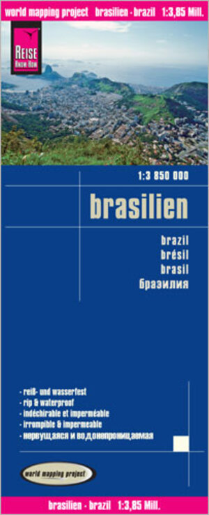 Reise Know-How Landkarte Brasilien (1:3.850.000): world mapping project: Kartenbild 2seitig, klassifiziertes Straßennetz, Ortsindex, GPS-tauglich ... exakte Höhenlinien, reiß-und wasserfest