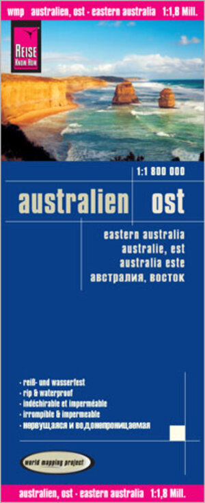 Reise Know-How Landkarte Australien Ost (1:1.800.000): world mapping project: Kartenbild 2seitig, klassifiziertes Straßennetz, Ortsindex, GPS-tauglich