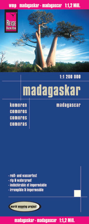 Reise Know-How Landkarte Madagaskar (1:1.200.000): world mapping project: GPS-tauglich. Klassifiziertes Straßennetz. Gradnetz und Ortsindex