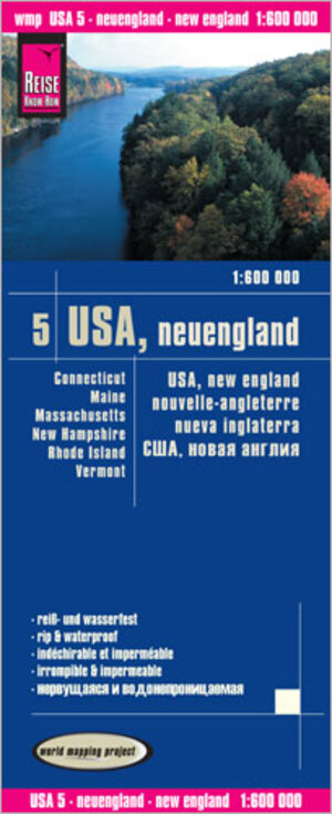 Reise Know-How Landkarte USA 5, Neuengland 1:1.600.000): Connecticut, Maine, Massachusetts, New Hampshire, Rhode Island, Vermont: world mapping project