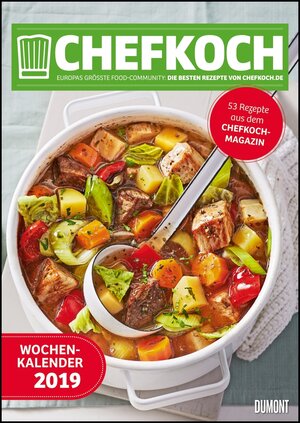 Buchcover Chefkoch Wochenkalender 2019 – Küchen-Kalender mit 53 Rezepten – Format 21,0 x 29,7 cm – Spiralbindung  | EAN 9783832041199 | ISBN 3-8320-4119-2 | ISBN 978-3-8320-4119-9