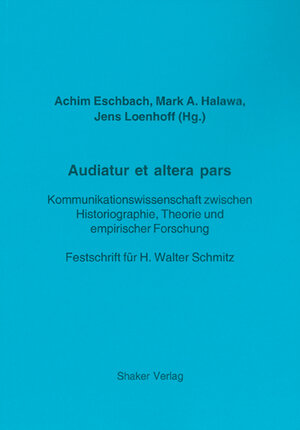 Buchcover Audiatur et altera pars  | EAN 9783832273477 | ISBN 3-8322-7347-6 | ISBN 978-3-8322-7347-7