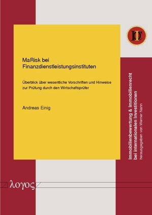 Buchcover MaRisk bei Finanzdienstleistungsinstituten | Andreas Einig | EAN 9783832538385 | ISBN 3-8325-3838-0 | ISBN 978-3-8325-3838-5