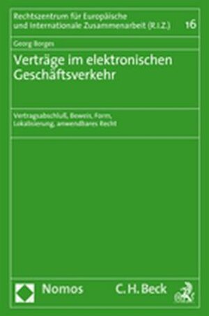 Buchcover Verträge im elektronischen Geschäftsverkehr | Georg Borges | EAN 9783832928032 | ISBN 3-8329-2803-0 | ISBN 978-3-8329-2803-2