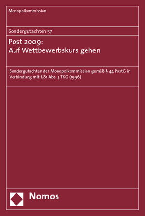 Buchcover Sondergutachten 57: Post 2009: Auf Wettbewerbskurs gehen | Monopolkommission | EAN 9783832954802 | ISBN 3-8329-5480-5 | ISBN 978-3-8329-5480-2