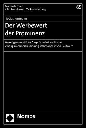 Buchcover Der Werbewert der Prominenz | Tobias Hermann | EAN 9783832968748 | ISBN 3-8329-6874-1 | ISBN 978-3-8329-6874-8