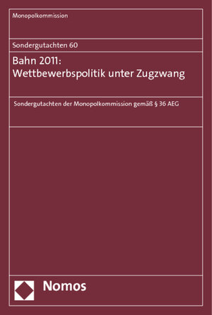 Buchcover Sondergutachten 60: Bahn 2011: Wettbewerbspolitik unter Zugzwang | Monopolkommission | EAN 9783832971083 | ISBN 3-8329-7108-4 | ISBN 978-3-8329-7108-3