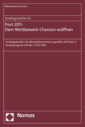 Buchcover Sondergutachten 62: Post 2011: Dem Wettbewerb Chancen eröffnen | Monopolkommission | EAN 9783832974794 | ISBN 3-8329-7479-2 | ISBN 978-3-8329-7479-4