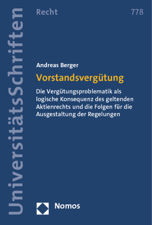 Buchcover Vorstandsvergütung | Andreas Berger | EAN 9783832978754 | ISBN 3-8329-7875-5 | ISBN 978-3-8329-7875-4