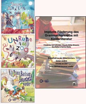 Buchcover Immer anders; Unruhe im Zoo; Prinz Bärtram brummt wieder. Zusammen mit Begleitheft: Implizite Förderung des Grammatikerwerbs mit Kinderliteratur | Friederike von Lehmden | EAN 9783834017352 | ISBN 3-8340-1735-3 | ISBN 978-3-8340-1735-2