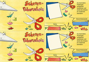 Buchcover Scheren-Führerschein - Klassensatz Führerscheine | Johanna Roessler | EAN 9783834437730 | ISBN 3-8344-3773-5 | ISBN 978-3-8344-3773-0