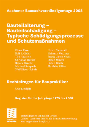 Buchcover Aachener Bausachverständigentage 2008  | EAN 9783834806024 | ISBN 3-8348-0602-1 | ISBN 978-3-8348-0602-4