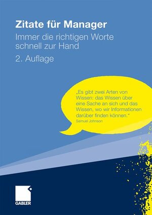 Buchcover Zitate für Manager  | EAN 9783834918918 | ISBN 3-8349-1891-1 | ISBN 978-3-8349-1891-8
