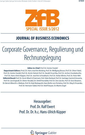 Buchcover Corporate Governance, Regulierung und Rechnungslegung | EAN 9783834934529 | ISBN 3-8349-3452-6 | ISBN 978-3-8349-3452-9