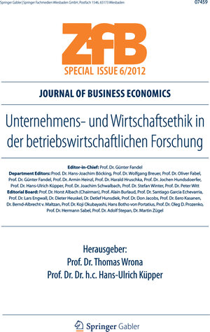 Buchcover Unternehmens- und Wirtschaftsethik in der betriebswirtschaftlichen Forschung  | EAN 9783834934536 | ISBN 3-8349-3453-4 | ISBN 978-3-8349-3453-6