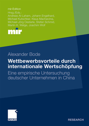 Buchcover Wettbewerbsvorteile durch internationale Wertschöpfung | Alexander Bode | EAN 9783834987129 | ISBN 3-8349-8712-3 | ISBN 978-3-8349-8712-9