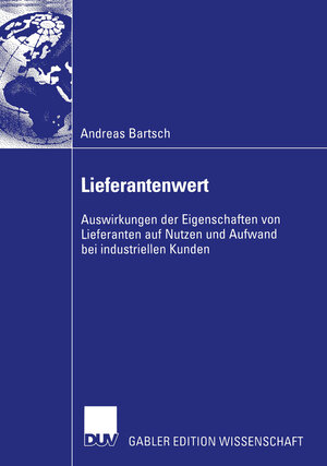 Buchcover Lieferantenwert | Andreas Bartsch | EAN 9783835000025 | ISBN 3-8350-0002-0 | ISBN 978-3-8350-0002-5