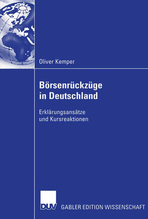 Buchcover Börsenrückzüge in Deutschland | Oliver Kemper | EAN 9783835007086 | ISBN 3-8350-0708-4 | ISBN 978-3-8350-0708-6