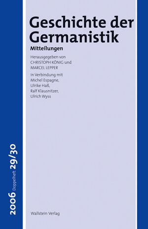 Buchcover Geschichte der Germanistik  | EAN 9783835300576 | ISBN 3-8353-0057-1 | ISBN 978-3-8353-0057-6