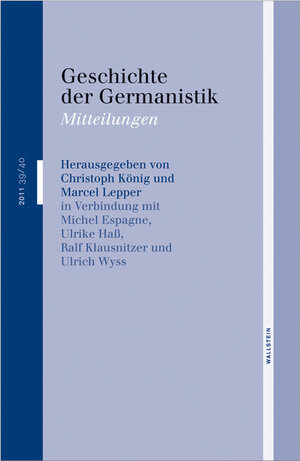 Buchcover Geschichte der Germanistik | EAN 9783835309265 | ISBN 3-8353-0926-9 | ISBN 978-3-8353-0926-5