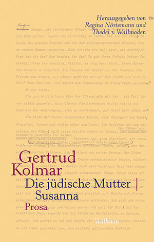 Buchcover Die jüdische Mutter | Susanna | Gertrud Kolmar | EAN 9783835333888 | ISBN 3-8353-3388-7 | ISBN 978-3-8353-3388-8