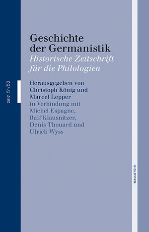 Buchcover Geschichte der Germanistik  | EAN 9783835341395 | ISBN 3-8353-4139-1 | ISBN 978-3-8353-4139-5