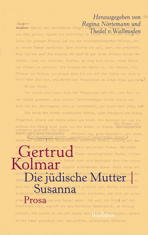 Buchcover Die jüdische Mutter | Susanna | Gertrud Kolmar | EAN 9783835343115 | ISBN 3-8353-4311-4 | ISBN 978-3-8353-4311-5