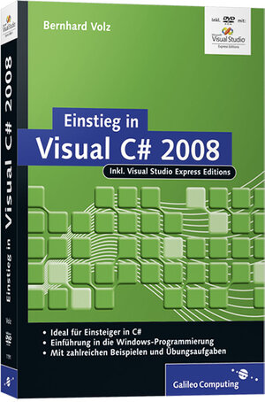 Buchcover Einstieg in Visual C# 2008 | Bernhard Volz | EAN 9783836211918 | ISBN 3-8362-1191-2 | ISBN 978-3-8362-1191-8