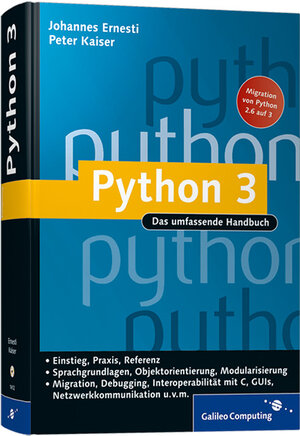 Buchcover Python 3 | Johannes Ernesti | EAN 9783836214124 | ISBN 3-8362-1412-1 | ISBN 978-3-8362-1412-4