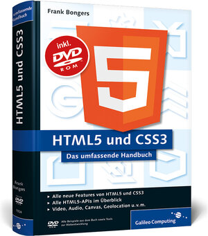 Buchcover HTML5 und CSS3 | Frank Bongers | EAN 9783836219242 | ISBN 3-8362-1924-7 | ISBN 978-3-8362-1924-2