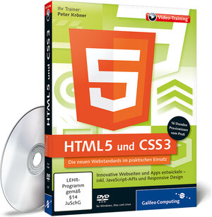 Buchcover HTML5 und CSS3 | Peter Kröner | EAN 9783836225076 | ISBN 3-8362-2507-7 | ISBN 978-3-8362-2507-6