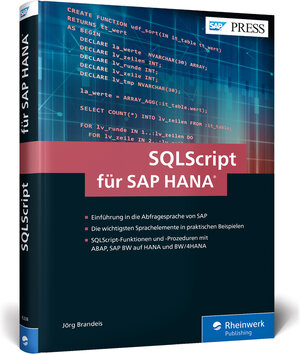 Buchcover SQLScript für SAP HANA | Jörg Brandeis | EAN 9783836262088 | ISBN 3-8362-6208-8 | ISBN 978-3-8362-6208-8