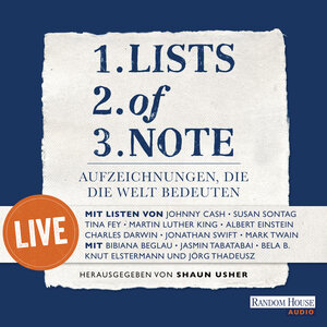 Buchcover Lists of note – live  | EAN 9783837135428 | ISBN 3-8371-3542-X | ISBN 978-3-8371-3542-8