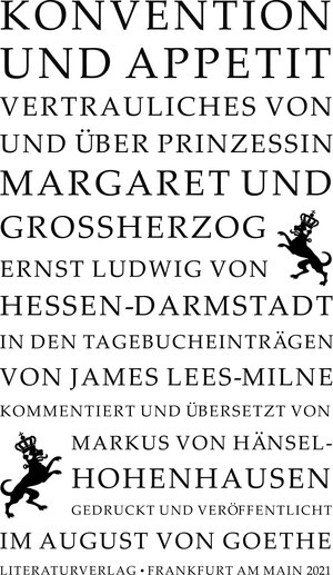 Buchcover Konvention und Appetit | Markus von Hänsel-Hohenhausen | EAN 9783837240092 | ISBN 3-8372-4009-6 | ISBN 978-3-8372-4009-2