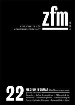 Buchcover Zeitschrift für Medienwissenschaft 22  | EAN 9783837649253 | ISBN 3-8376-4925-3 | ISBN 978-3-8376-4925-3