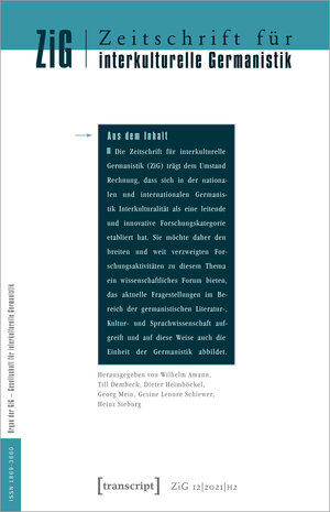 Buchcover Zeitschrift für interkulturelle Germanistik  | EAN 9783839453964 | ISBN 3-8394-5396-8 | ISBN 978-3-8394-5396-4