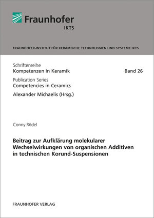 Buchcover Beitrag zur Aufklärung molekularer Wechselwirkungen von organischen Additiven in technischen Korund-Suspensionen | Conny Rödel | EAN 9783839608395 | ISBN 3-8396-0839-2 | ISBN 978-3-8396-0839-5