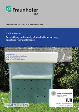 Buchcover Entwicklung und bauphysikalische Untersuchung adaptiver Flächenelemente | Nadine Harder | EAN 9783839617304 | ISBN 3-8396-1730-8 | ISBN 978-3-8396-1730-4