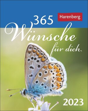 Buchcover 365 Wünsche für dich Mini-Geschenkkalender 2023. Ein kleiner Kalender mit vielen guten Wünschen! Mini-Jahreskalender mit täglichen positiven Gedanken. | Ulrike Beckmann | EAN 9783840028915 | ISBN 3-8400-2891-4 | ISBN 978-3-8400-2891-5