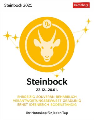 Buchcover Steinbock Sternzeichenkalender 2025 - Tagesabreißkalender - Ihr Horoskop für jeden Tag | Robert Satorius | EAN 9783840033643 | ISBN 3-8400-3364-0 | ISBN 978-3-8400-3364-3