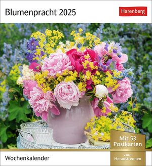 Buchcover Blumenpracht Postkartenkalender 2025 - Wochenkalender mit 53 Postkarten  | EAN 9783840034541 | ISBN 3-8400-3454-X | ISBN 978-3-8400-3454-1