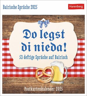 Buchcover Bairische Sprüche - Do legst di nieda! Postkartenkalender 2025 - 53 deftige Sprüche auf Bairisch | Florian Kinast | EAN 9783840035999 | ISBN 3-8400-3599-6 | ISBN 978-3-8400-3599-9