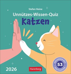Buchcover Unnützes-Wissen-Quiz Katzen Premium-Postkartenkalender - Kalender mit 53 Rätselkarten | Stefan Heine | EAN 9783840037900 | ISBN 3-8400-3790-5 | ISBN 978-3-8400-3790-0