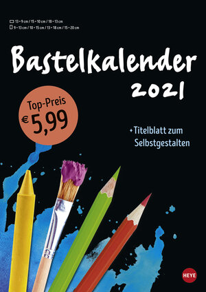 Buchcover Bastelkalender schwarz A4 Kalender 2021  | EAN 9783840178221 | ISBN 3-8401-7822-3 | ISBN 978-3-8401-7822-1