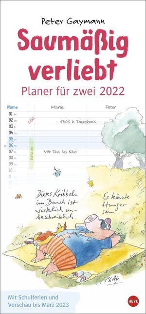 Buchcover Peter Gaymann: Saumäßig verliebt Planer für zwei Kalender 2022 | Peter Gaymann | EAN 9783840185502 | ISBN 3-8401-8550-5 | ISBN 978-3-8401-8550-2