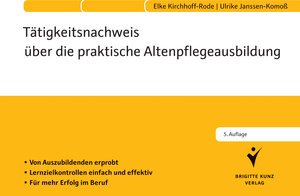 Buchcover Tätigkeitsnachweis über die praktische Altenpflegeausbildung | Elke Kirchhoff-Rode | EAN 9783842687660 | ISBN 3-8426-8766-4 | ISBN 978-3-8426-8766-0