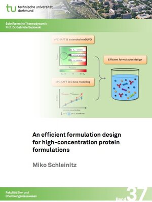 Buchcover An efficient formulation design for high-concentration protein formulations | Miko Schleinitz | EAN 9783843946513 | ISBN 3-8439-4651-5 | ISBN 978-3-8439-4651-3