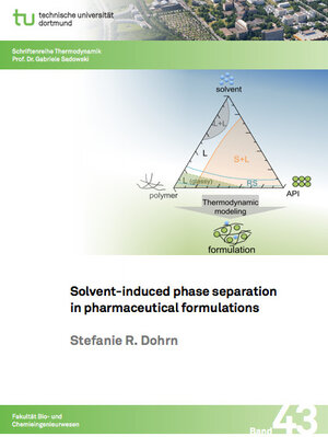 Buchcover Solvent-induced phase separation in pharmaceutical formulations | Stefanie Dohrn | EAN 9783843949316 | ISBN 3-8439-4931-X | ISBN 978-3-8439-4931-6