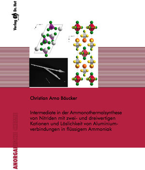 Buchcover Intermediate in der Ammonothermalsynthese von Nitriden mit zwei- und dreiwertigen Kationen und Löslichkeit von Aluminiumverbindungen in füssigem Ammoniak | Christian Arno Bäucker | EAN 9783843951975 | ISBN 3-8439-5197-7 | ISBN 978-3-8439-5197-5